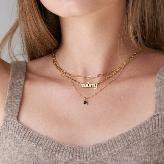 Oak and Luna Paperclip Link Chain Name 