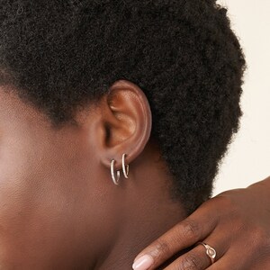 Fiona Pave Diamond Hoop Earrings | Oak and Luna | 14K Gold and Silver with Diamond |  Anniversary Gift for Wife | Mothers Day Gift