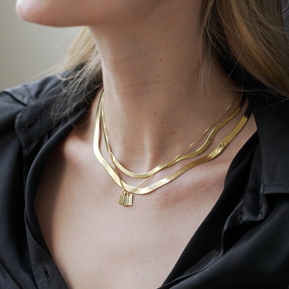 Statement Herringbone Chain Gold Silver 