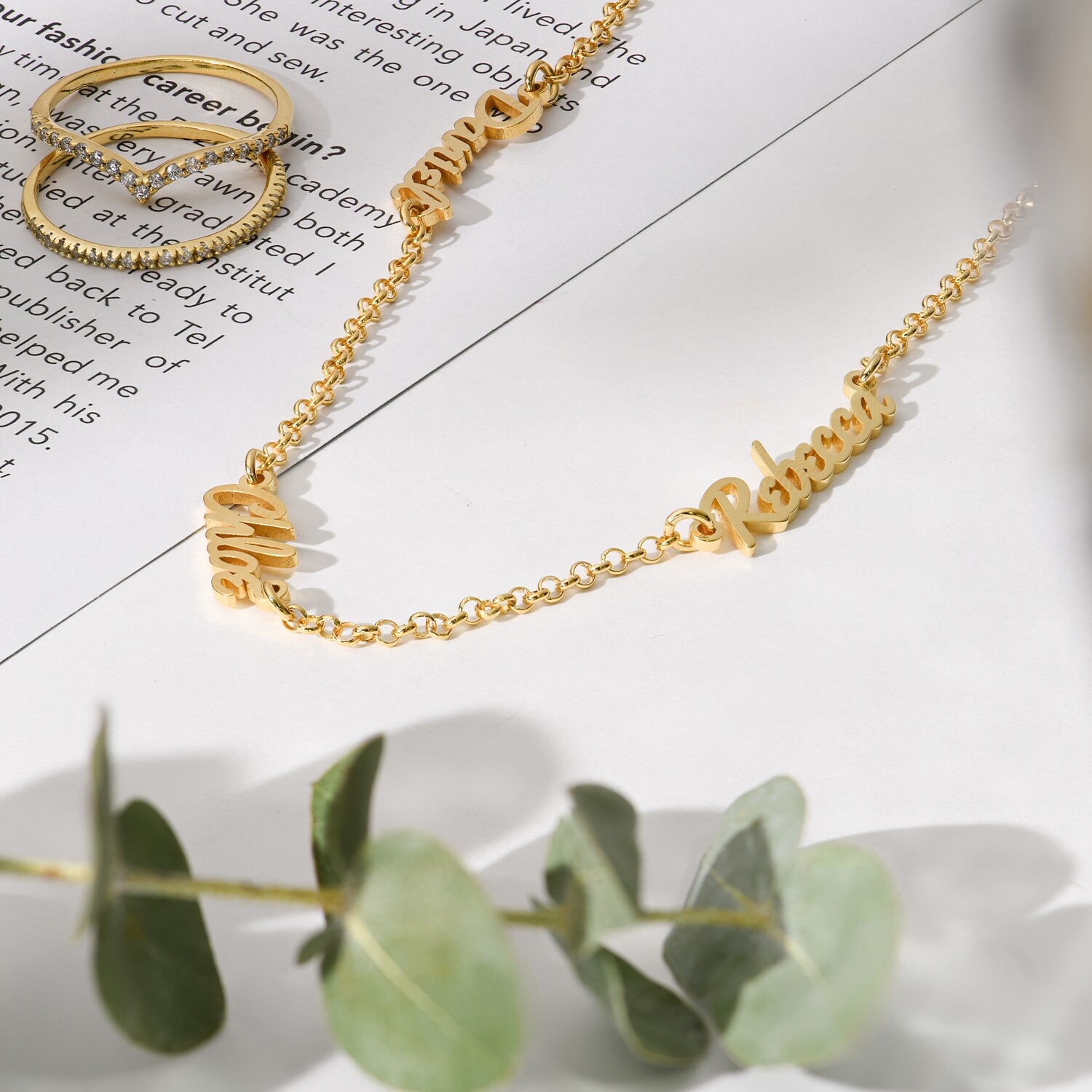 Name Necklace Gold Silver Real 