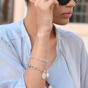 The Showstopper Link Bracelet/Anklet | Oak and Luna | 14K Gold, Silver| Custom Minimalist Anklet for Mom Her | Mother&#39;s Day Gift