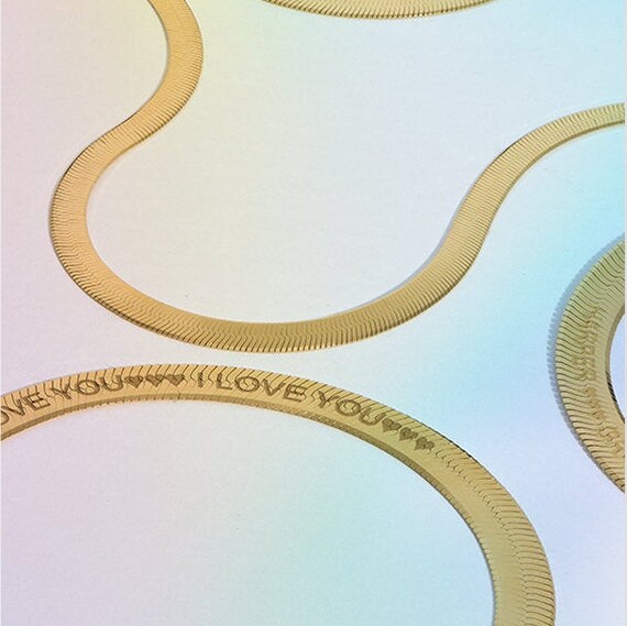 Personalized Herringbone Chain Necklace 