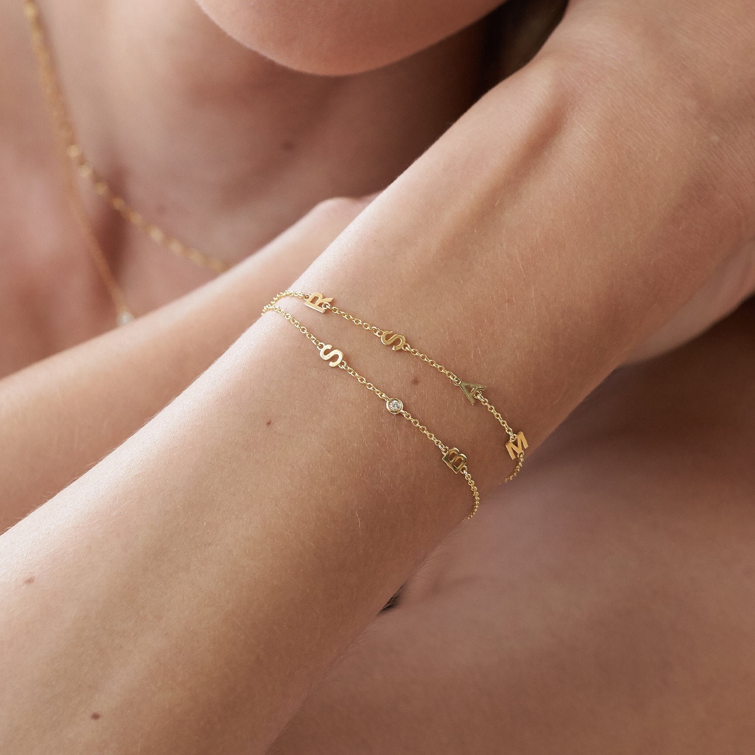 Multiple Initial Bracelet Etsy UK