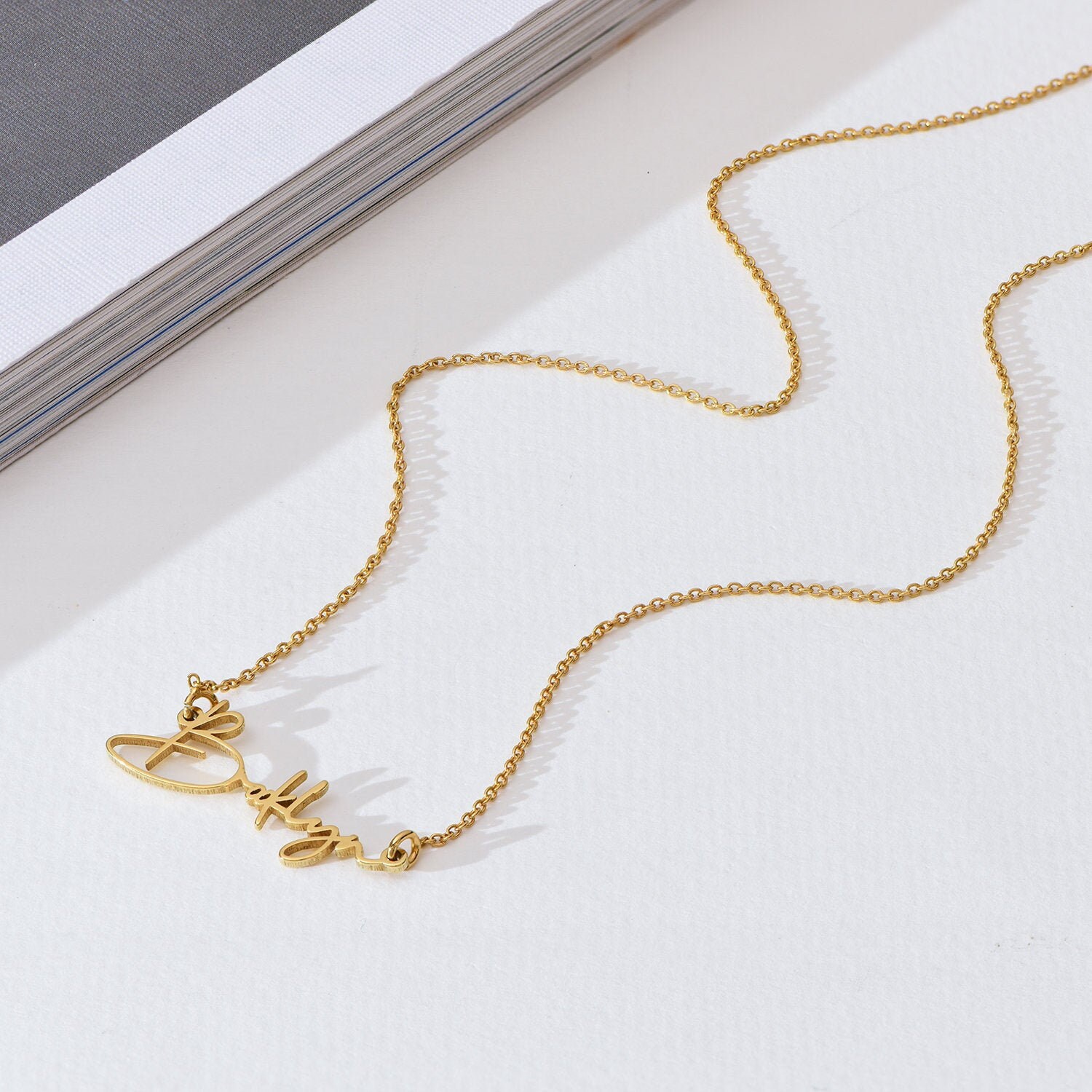 Belle Custom Name Necklace Gold Silver 18K 14K Personalized