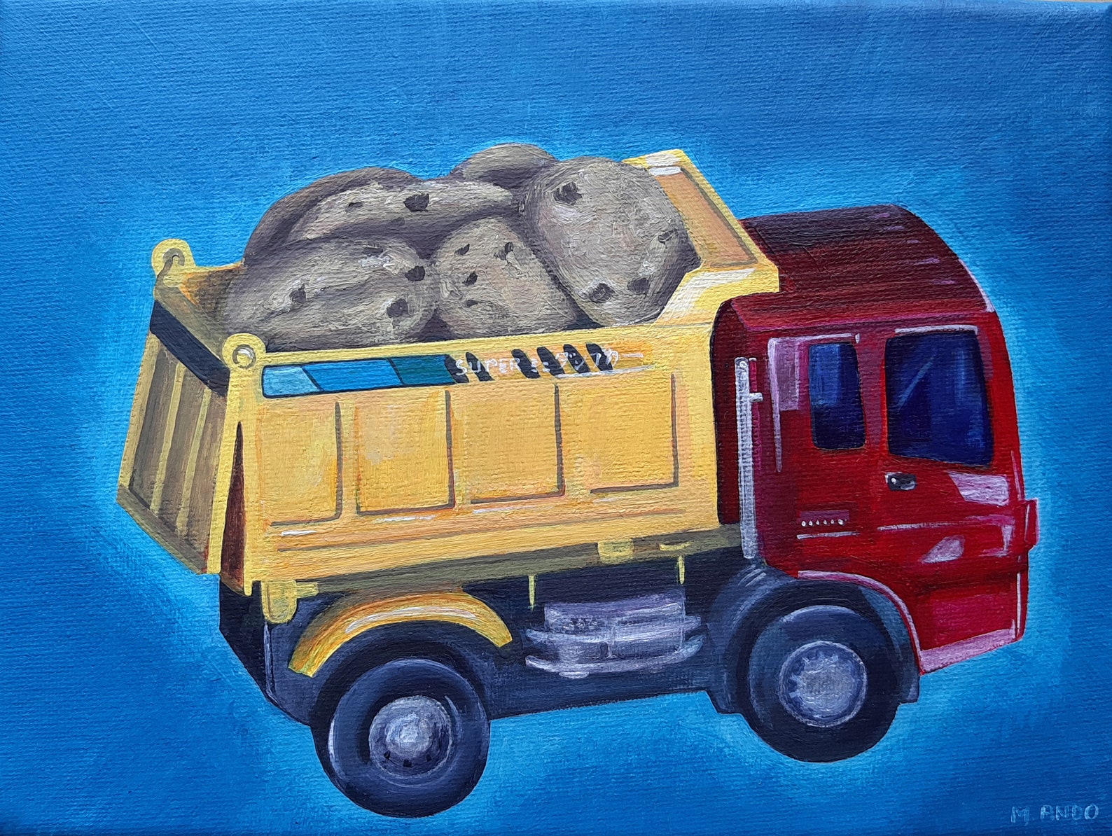 Acrylic PaintingSUPER Mini Dump truck Etsy