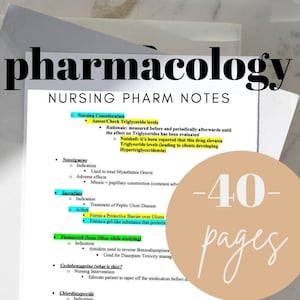 Pharmacology Study Guide for Nursing Students