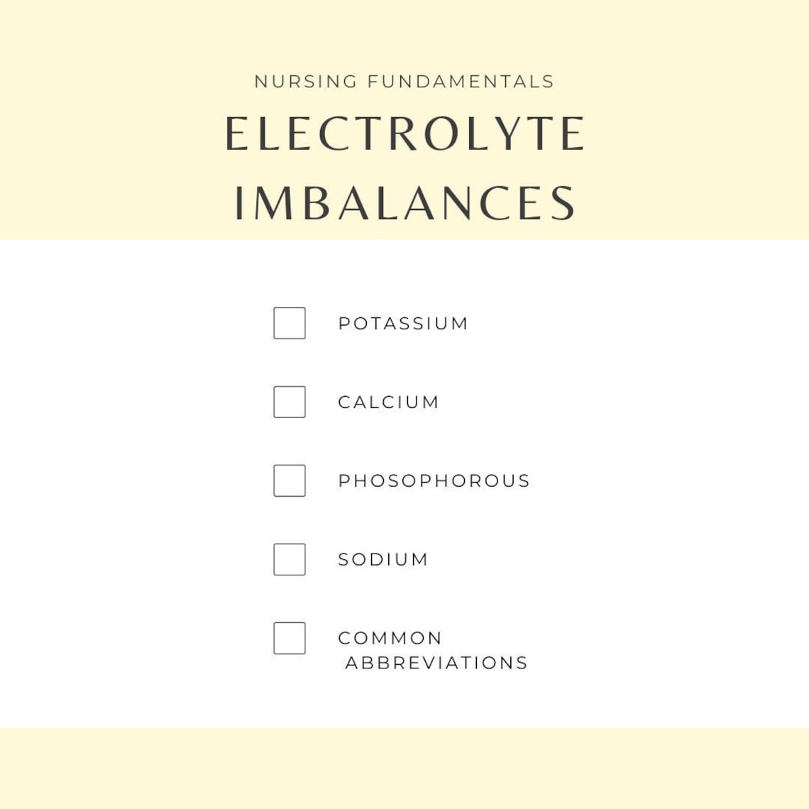 FUNDAMENTALS FLUIDS ELECTROLYTES and Common Abbreviations Nursing Cheat Sheets Etsy