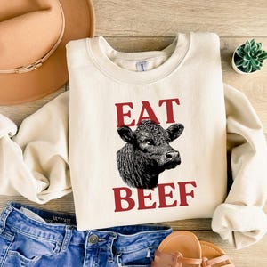 PNG Eat Beef The West Wasnt Won on Salads // Beef Cow PNG Digital Download Sublimation Transfer // Beef Cattle Digital Design