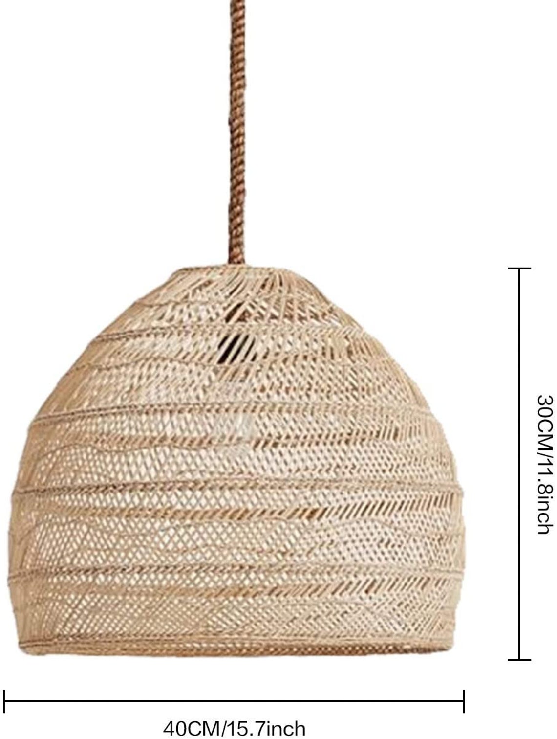 Rattan colgante luz natural Rattan colgante lámpara tejida Etsy