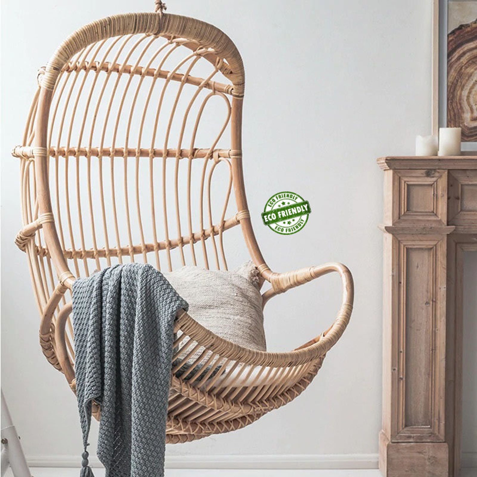 Chaise suspendue en osier Main Tissée Rattan Chaise handmade Etsy