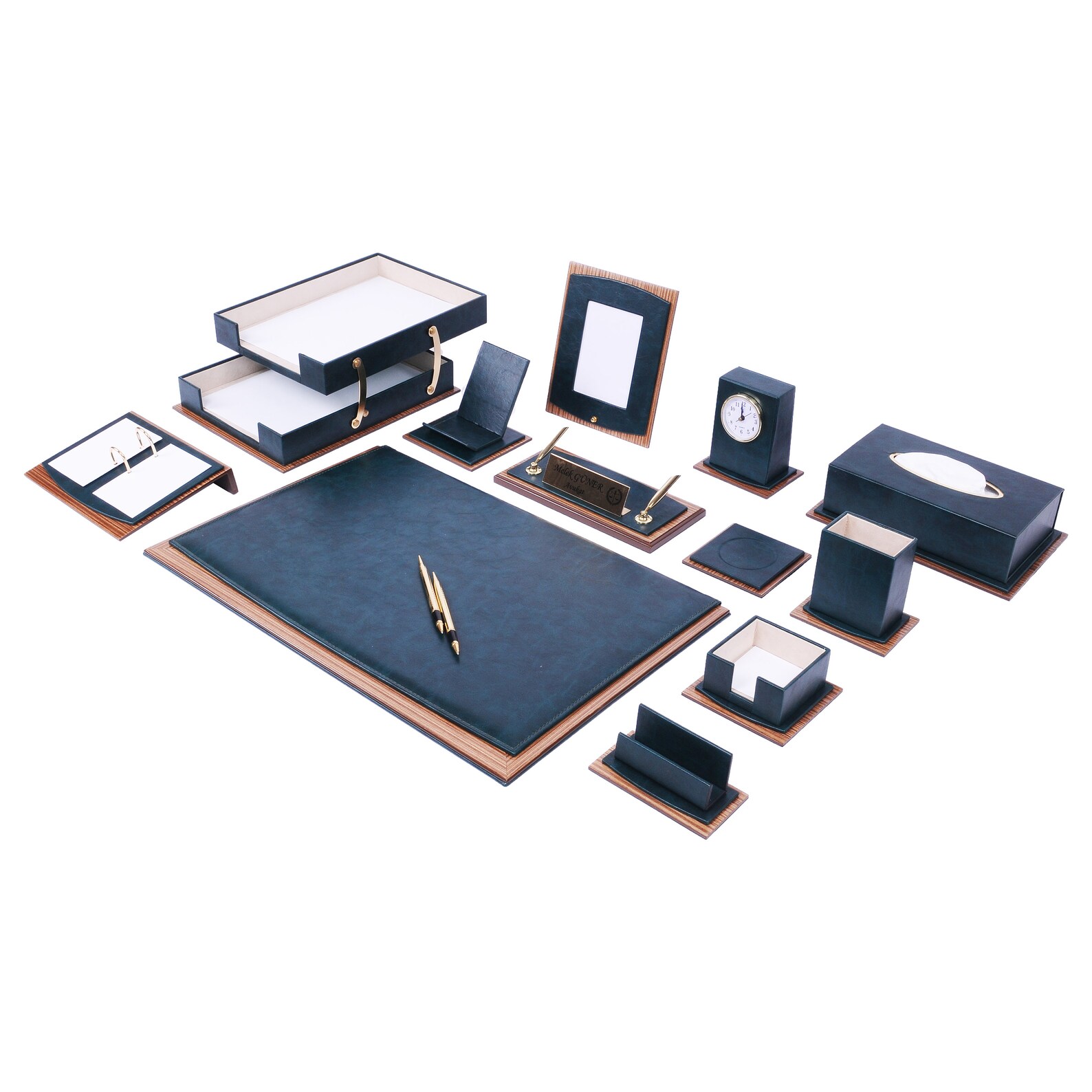 Leather Desk Set Gift for Your Love Office Supplies Covered Leather