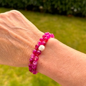 Armband Achat pink facettiert, 6mm Bild 2