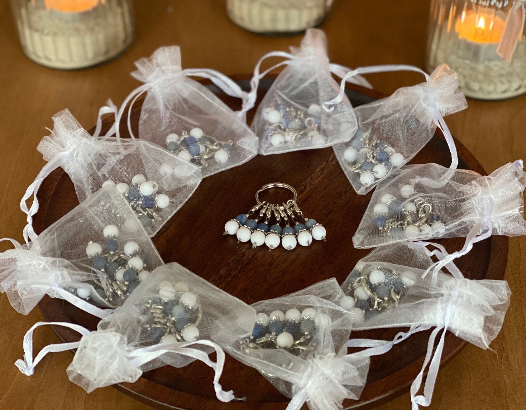 Stitch Marker Row Counter Set blue Aventurine Etsy