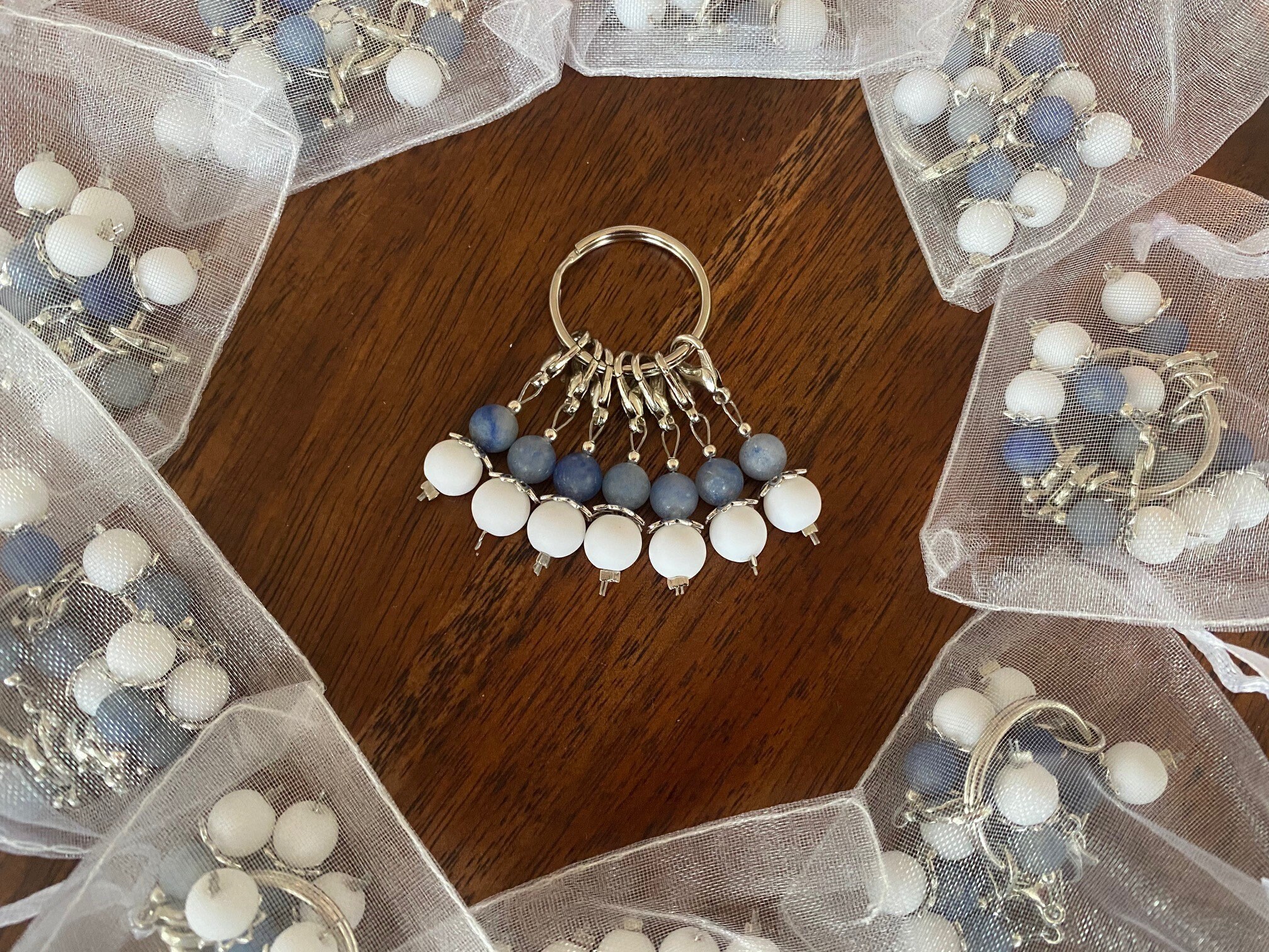 Stitch Marker Row Counter Set blue Aventurine Etsy