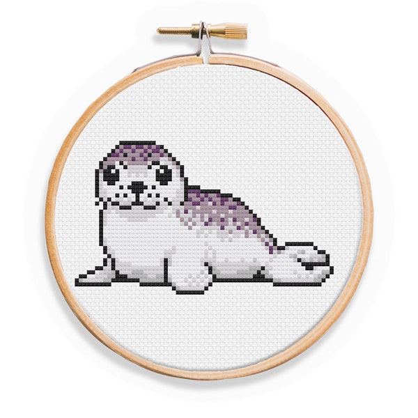 Harbour Seal Cross Stitch Pattern - Ocean Animal Cross Stitch Pattern - Sea Lion Cross Stitch - Easy Cross Stitch Pattern for Beginners