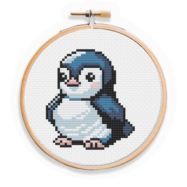 Fairy Penguin Cross Stitch Pattern - Cute Small Penguin Cross Stitch Pattern - Bird Cross Stitch - Easy Cross Stitch Pattern for Beginners