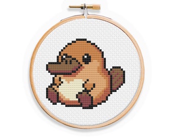 Platypus Cross Stitch Pattern - Aussie Animal Cross Stitch Pattern - Cute Platypus Cross Stitch - Easy Cross Stitch Pattern for Beginners