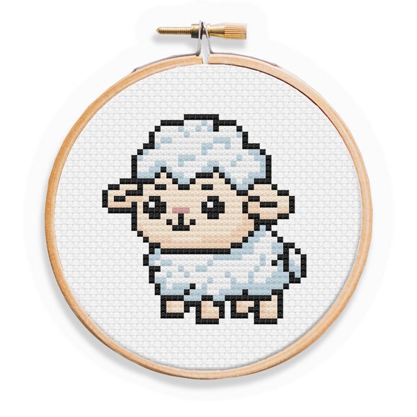 Baby Sheep Cross Stitch Pattern - Farm Animal Cross Stitch Pattern - Cute Lamb Cross Stitch - Easy Cross Stitch Pattern for Beginners