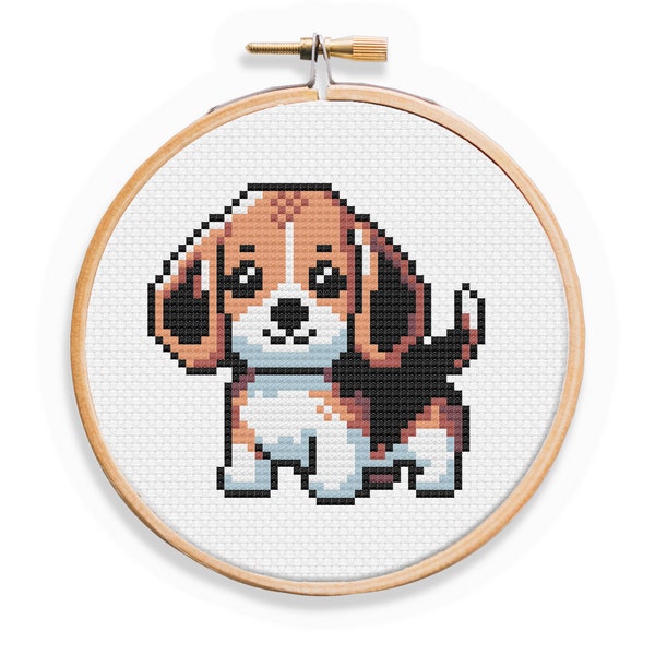 Beagle Cross Stitch Pattern - Tiny Cute Beagle Cross Stitch - 2" Cross Stitch - Fast and Easy Cross Stitch Pattern for Beginners