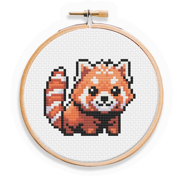 Red Panda Cross Stitch Pattern - Wild Animal Cross Stitch Pattern - Firefox Cross Stitch - Cross Stitch Pattern for Beginners - Lesser Panda