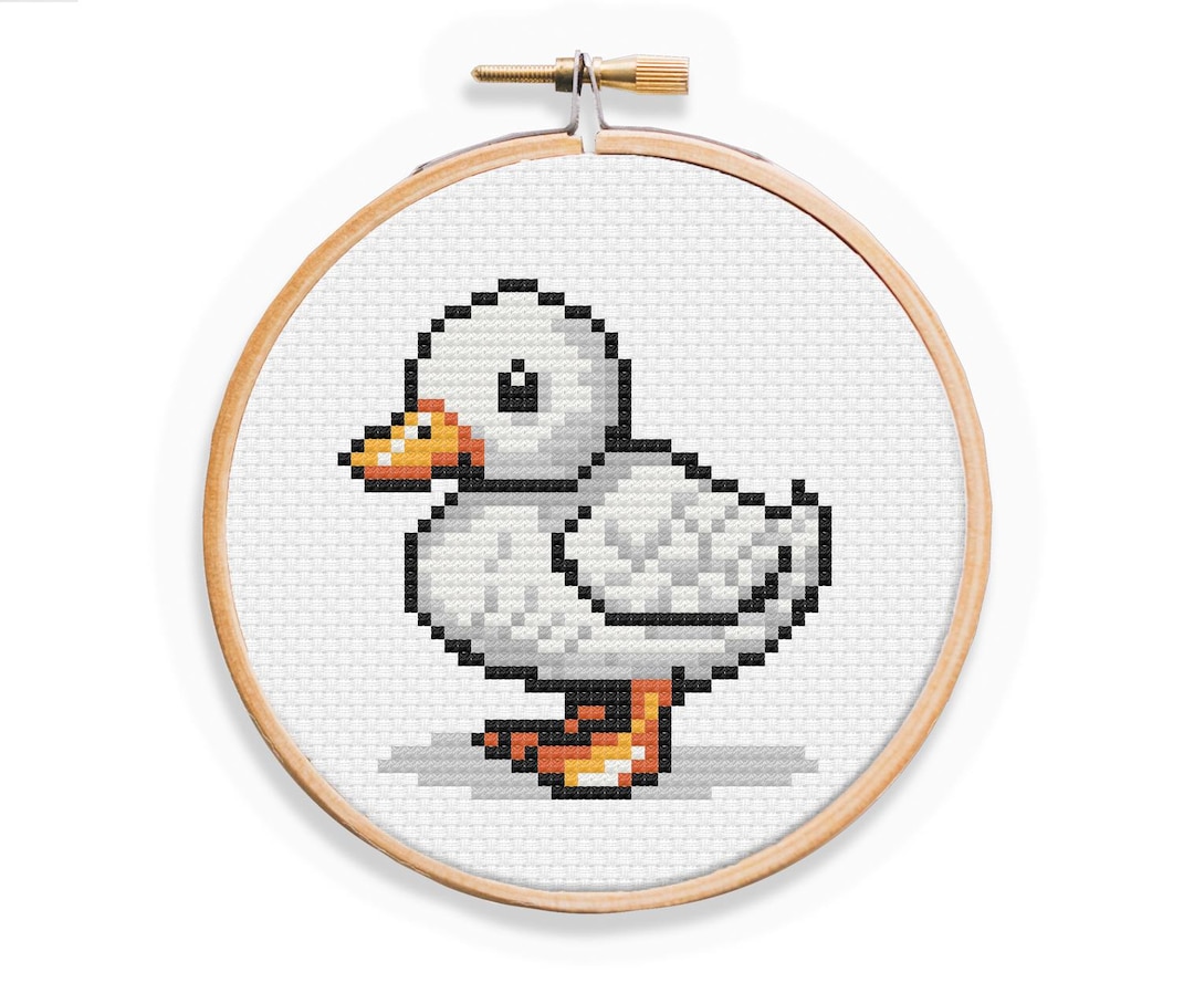 White Duck Cross Stitch Pattern Cute Duckling Cross Stitch Pattern Baby ...
