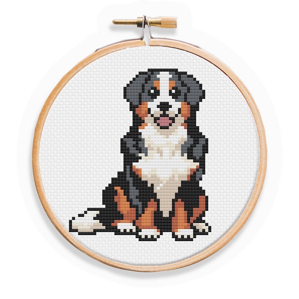 Bernese Mountain Dog Cross Stitch Pattern - Berner Dog - 4-5" Cross Stitch - Fast and Easy Cross Stitch Pattern for Beginners