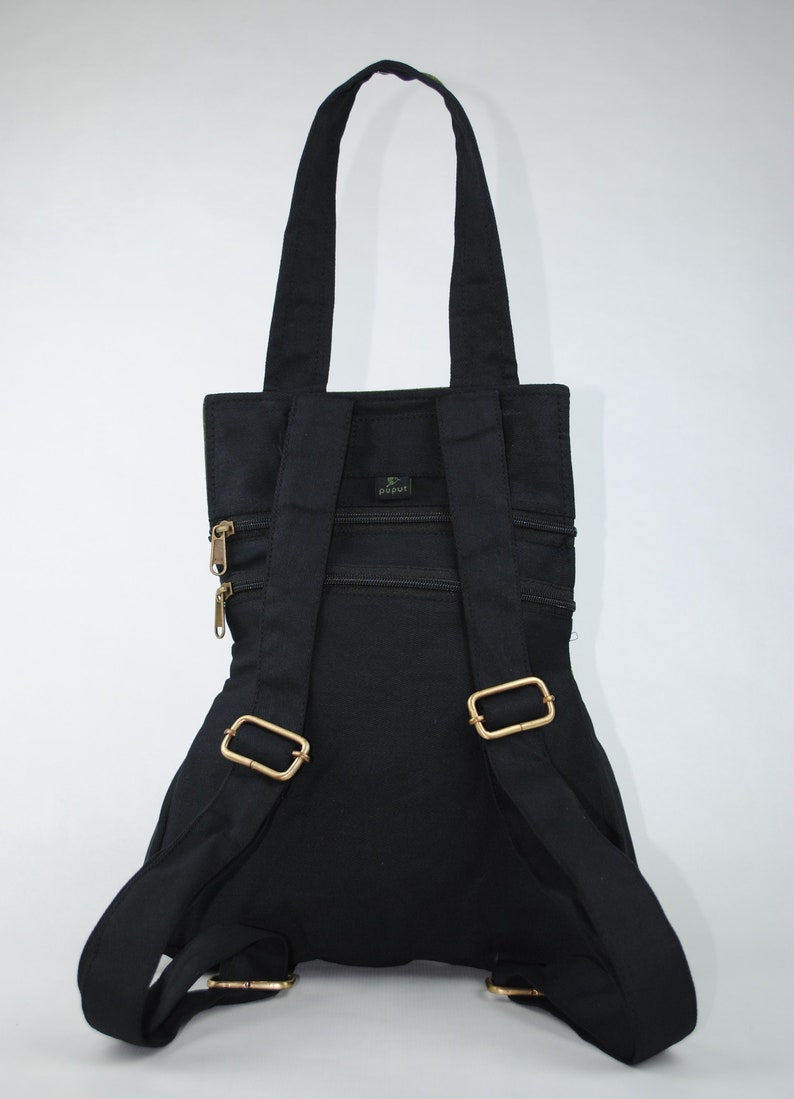 Vegan backpack cotton backpack MODEL BIRD B202010. shoulder bag Multifunction backpack handbag