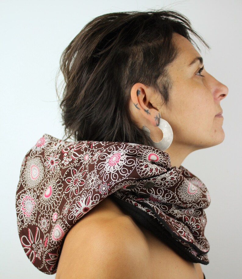 fleece collar fleece lining hood cotton hood handcrafted collar cotton collar Hood neck handmade hood