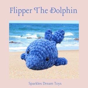Dolphin crochet PATTERN, cute dolphin amigurumi, Flipper the Dolphin, diy gift, craft ideas, pdf download