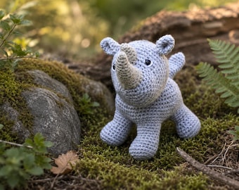 Crochet Rhino PATTERN, Amigurumi Baby Rhino, Safari Animal (PDF Download)