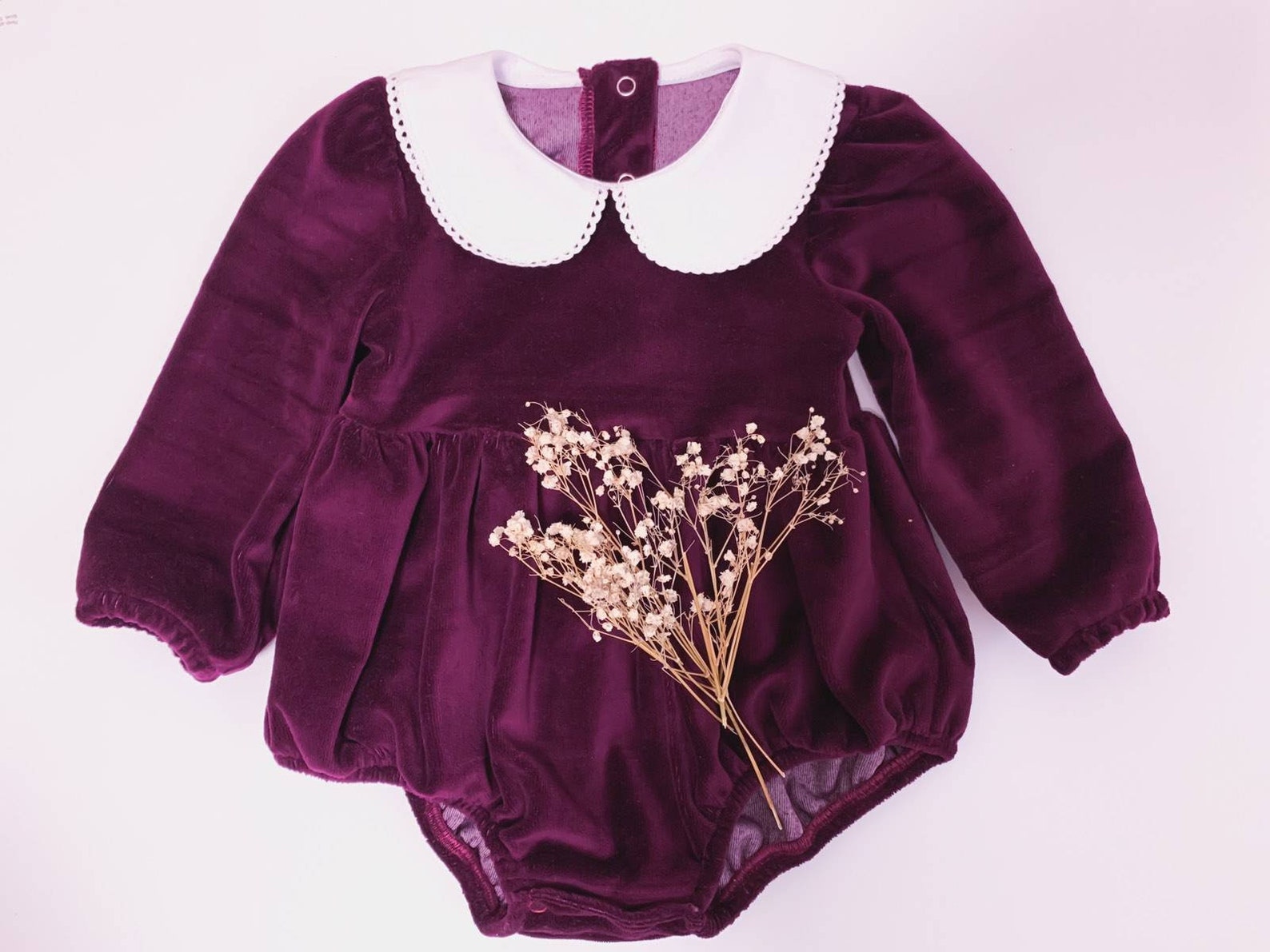 Purple Velvet Baby Romper Baby Girl Dress Velvet Baby Dress Etsy
