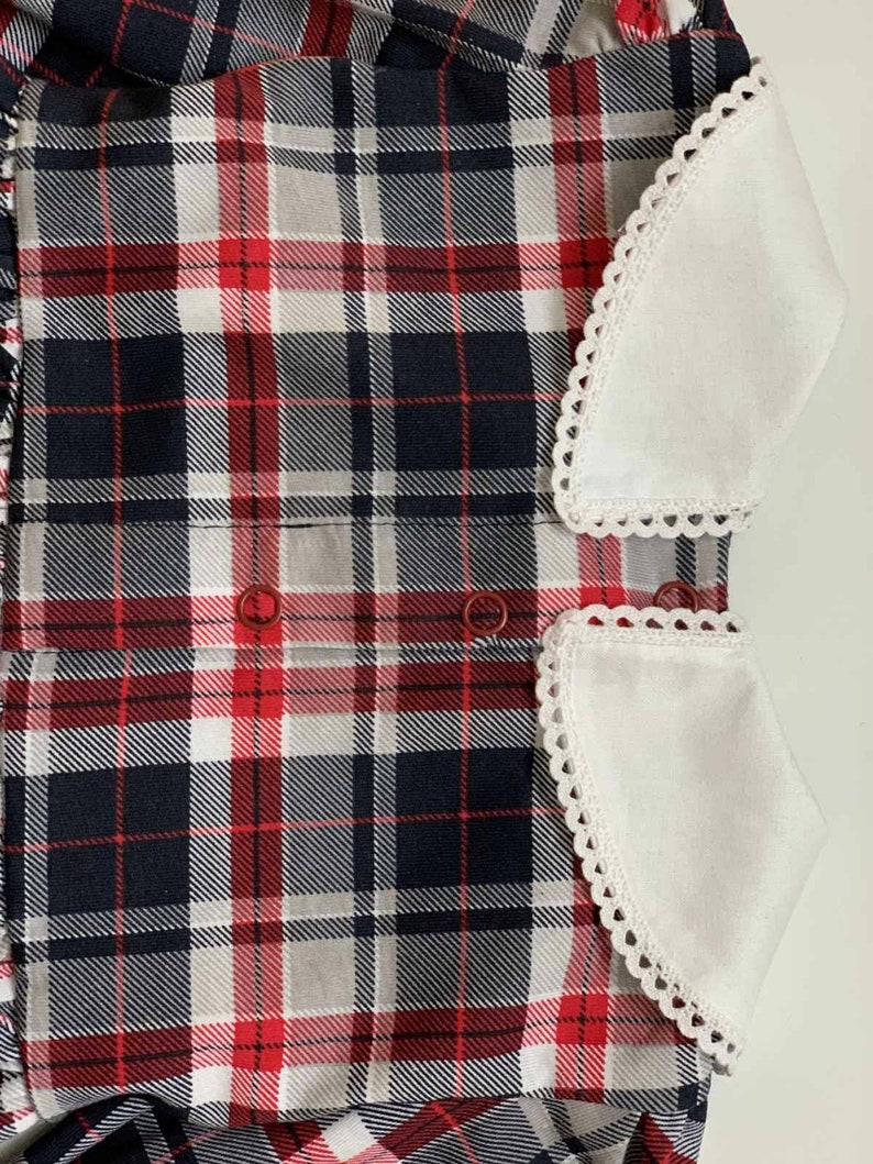 Tartan Baby Romper Balloon Baby Romper Baby Girl 1st birthday Bodysuit Dress Baby girl dress Scottish Check Baby Onesie