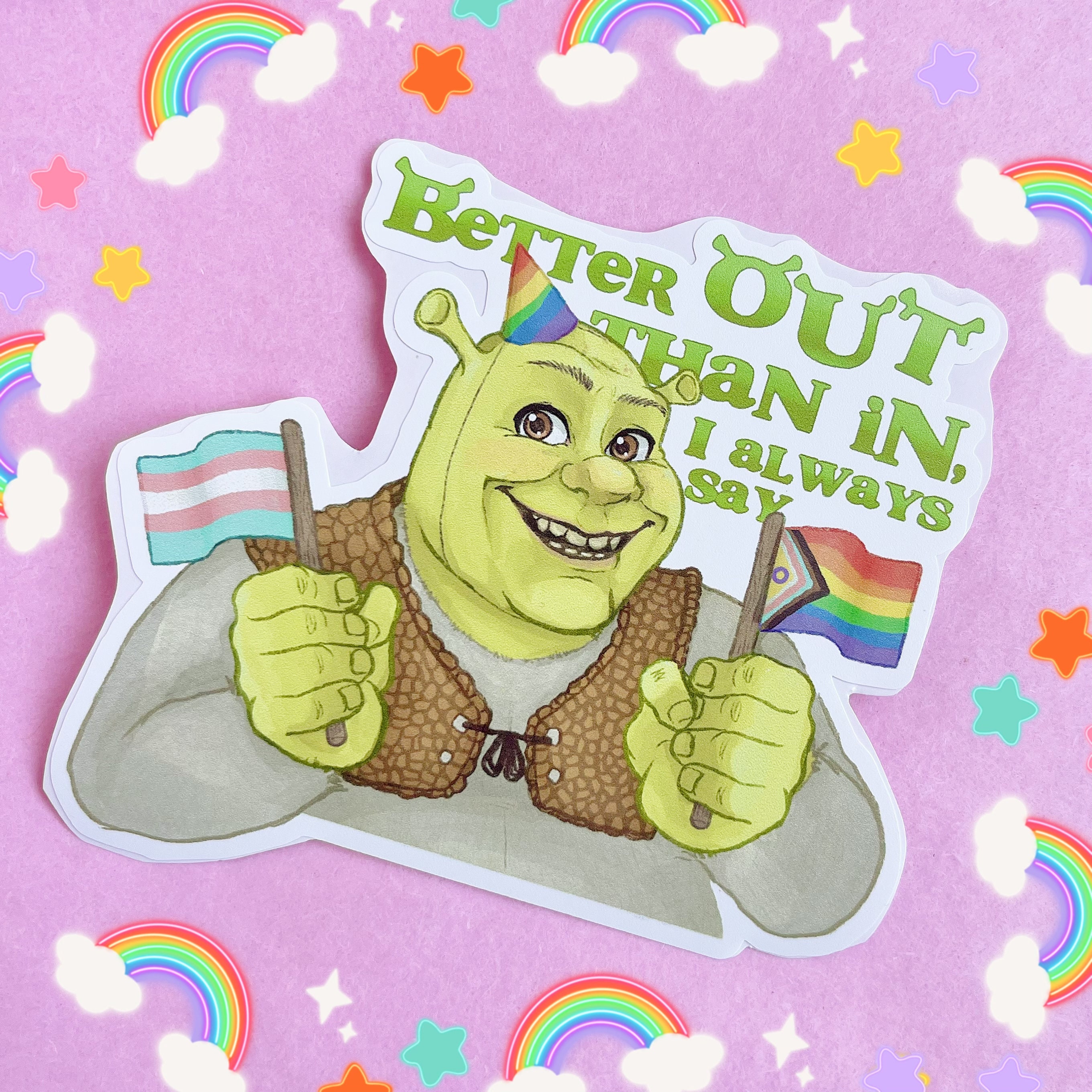 Shrek Meme Funny Vinyl Sticker - 3 Pack