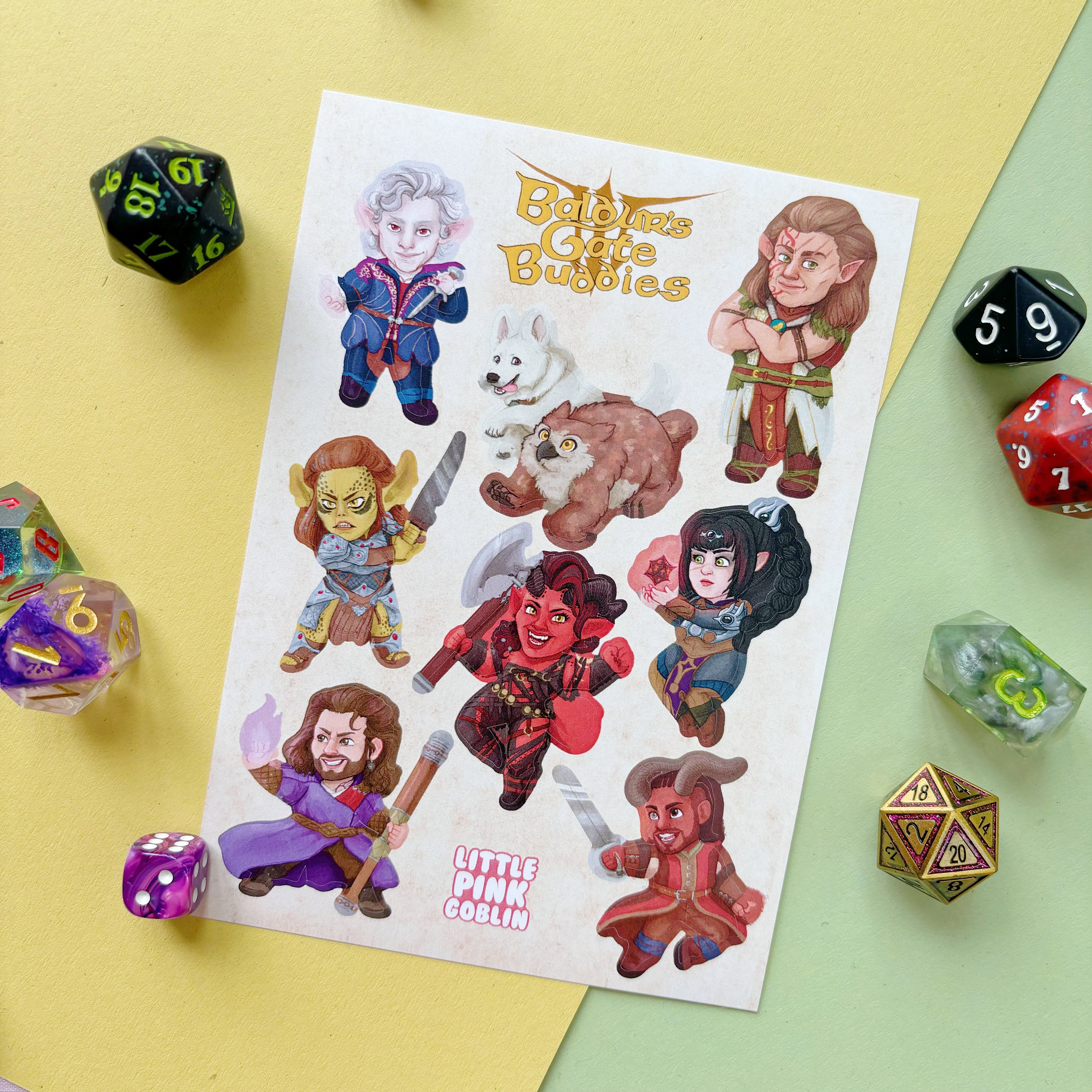 A6 BG3 Characters Borderless Deco Vinyl Sticker Sheet - Etsy