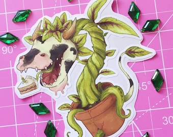 Cow-Plant Vinyl Sticker