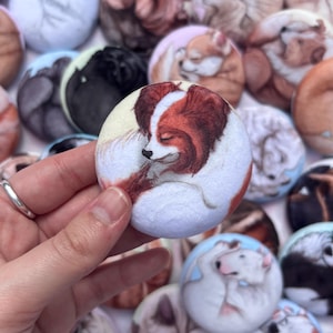 Papillon | Super Soft Plush Pin Badge Sleeping Dog Pin