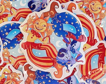 FNAF-Inspired Sun and Moon Vinyl Sticker