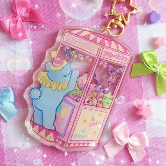 Party Kei Clowncore Claw Machine Game Illustration Keychain - Etsy