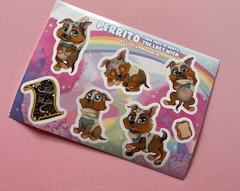 A6 Perrito Sticker Sheet Puss in Boots Vinyl Stickers