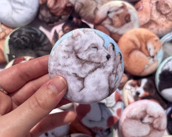 Westie / Pin de peluche súper suave con forma de perro durmiendo