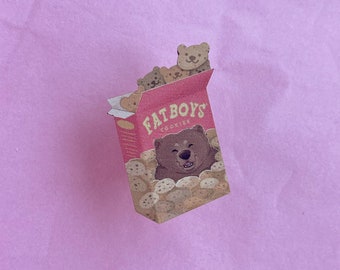 FatBoys Bear Cookies Mini Wooden Pin