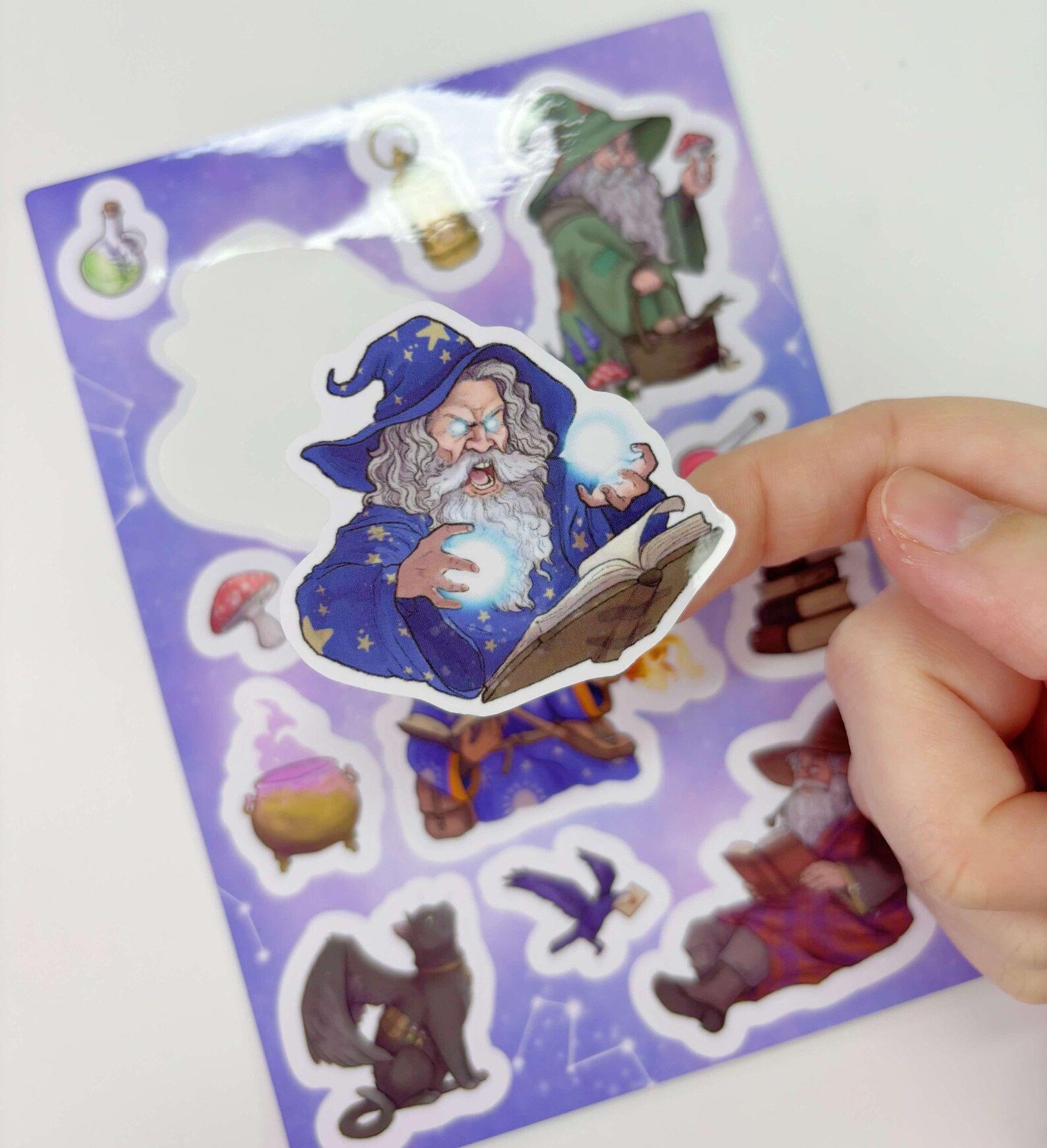 Magic Wizard Sticker Magical Wizards A6 Vinyl Sticker Sheet - Etsy