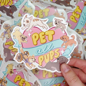 Pet All Pups Dog Lover Vinyl Sticker