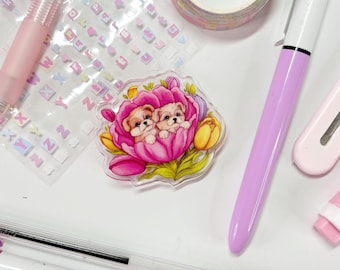 Acryl bindmiddelclip Planuary Planner Journal Clip schattige lente Shih Tzu puppyhond paperclip