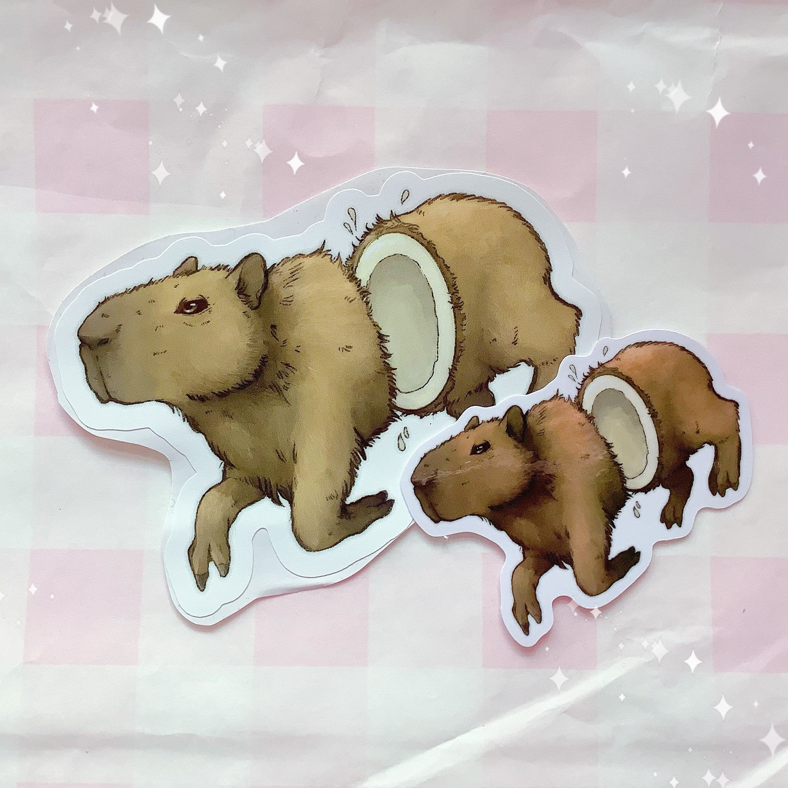 Coconut Dog Capybara Vinyl Sticker Etsy