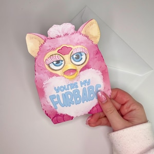 Carte de voeux A6 en forme de fourrure pour la Saint-Valentin avec enveloppe blanche