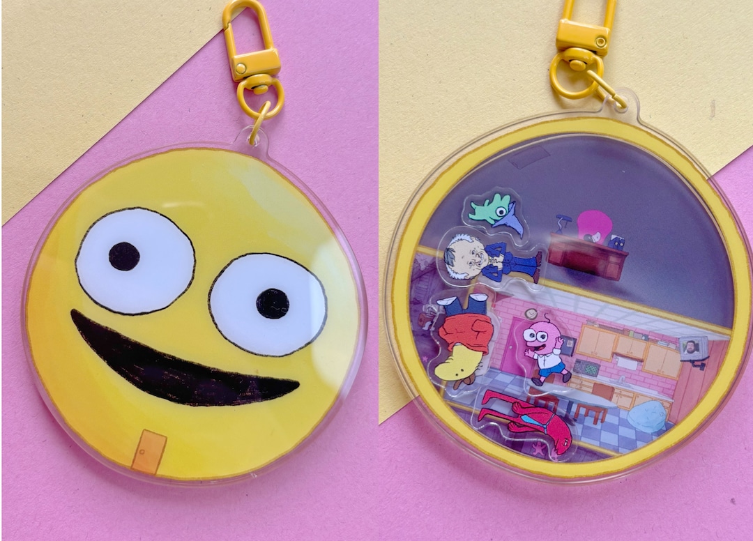 Smiling Friends HQ Shaker Charm House Cartoon Critters Acrylic