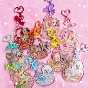 Basket Babies Cute Puppies Keychain Collection Surprise Bag