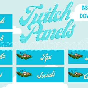Twitch Panels Sleeping Sloth (Instant Download)