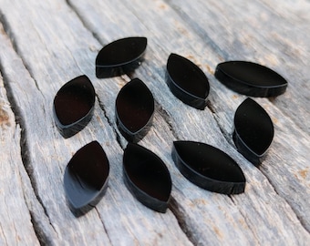 Natürlicher schwarzer Onyx Marquise Edelstein: kalibrierte flache Rückseite, AAA Qualität